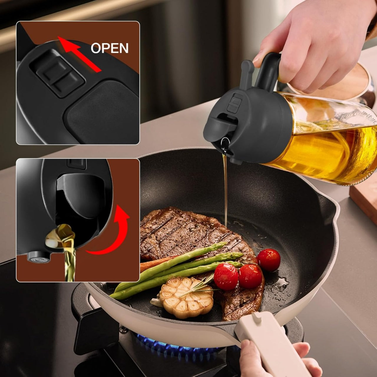 2-in-1 Oil Dual Spray Bottle