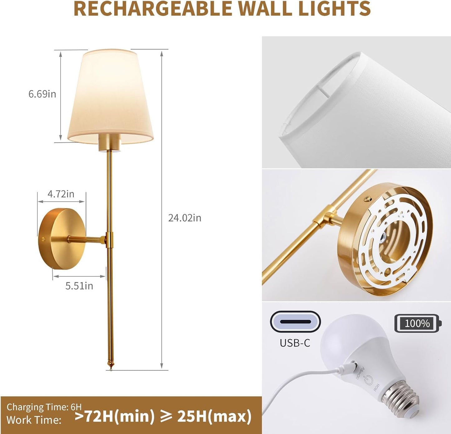 Hommiex™ Rechargeable RGB LED Wall Light