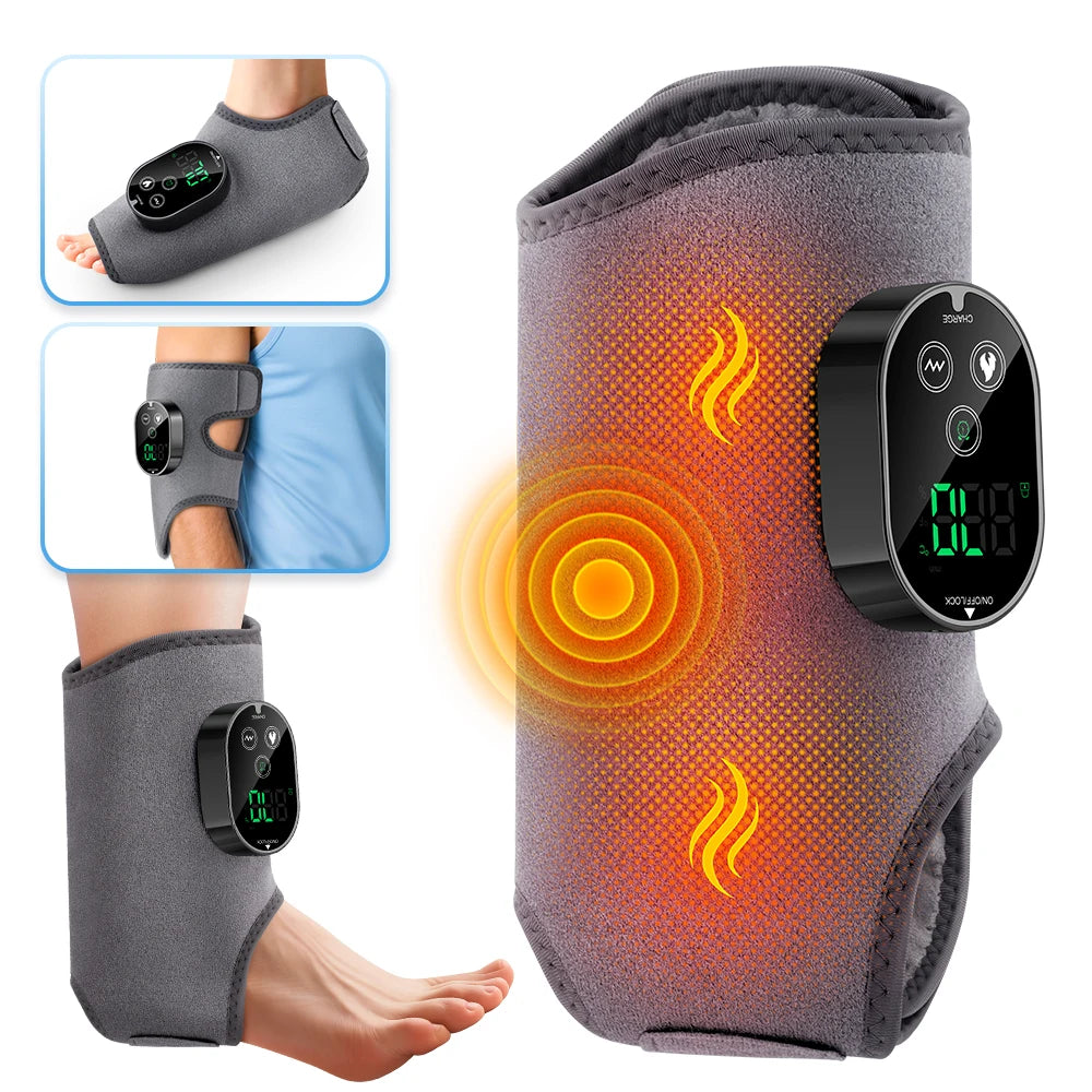 Gray heating pad with digital display on a white background